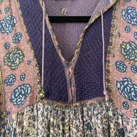 Vintage 1970s Indian Cotton Gauze Print Dress - Picture 6 of 8